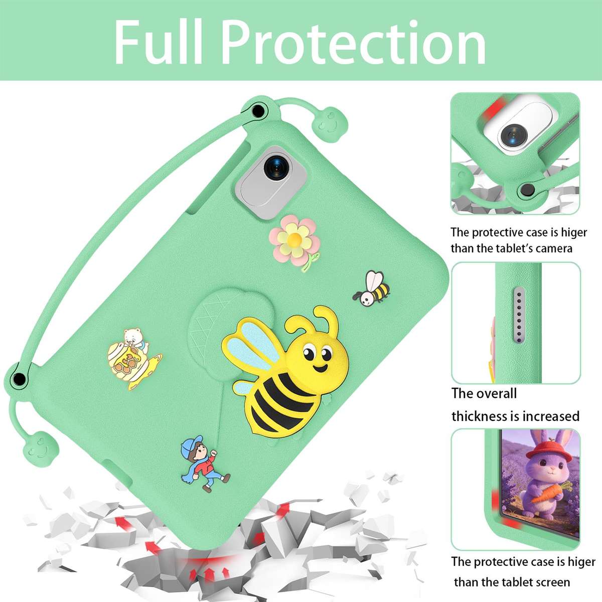 For Honor Pad X9a / X10 Pro / X9 Pro Little Bee EVA Shockproof Tablet Case(Light Cyan)