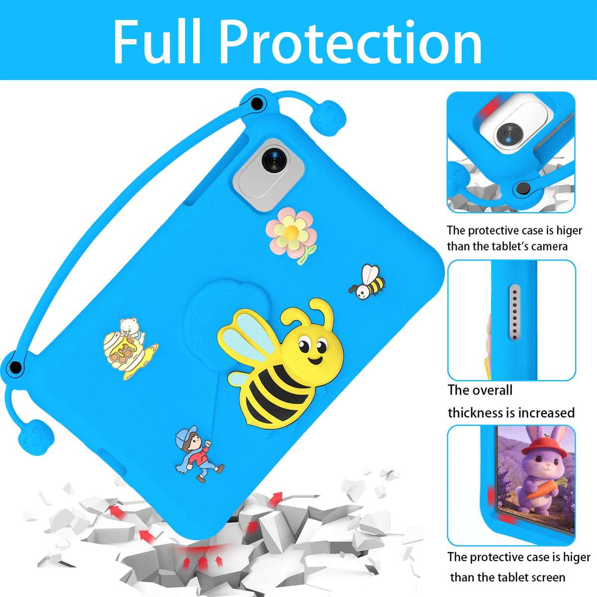 For Honor Pad X9a / X10 Pro / X9 Pro Little Bee EVA Shockproof Tablet Case(Blue)