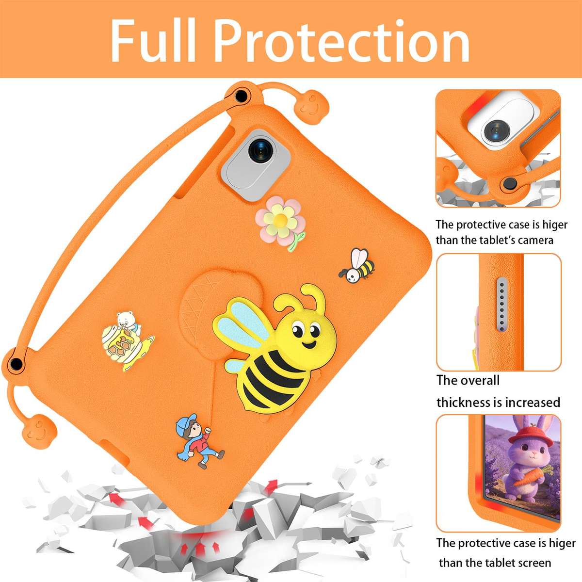 For Honor Pad X9a / X10 Pro / X9 Pro Little Bee EVA Shockproof Tablet Case(Orange)