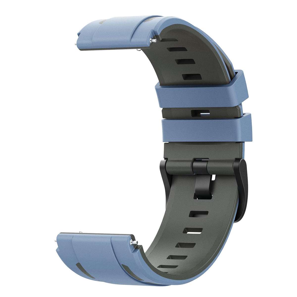 22mm Speed Shadow Sports Two Color Silicone Watch Band(Blue Grey)