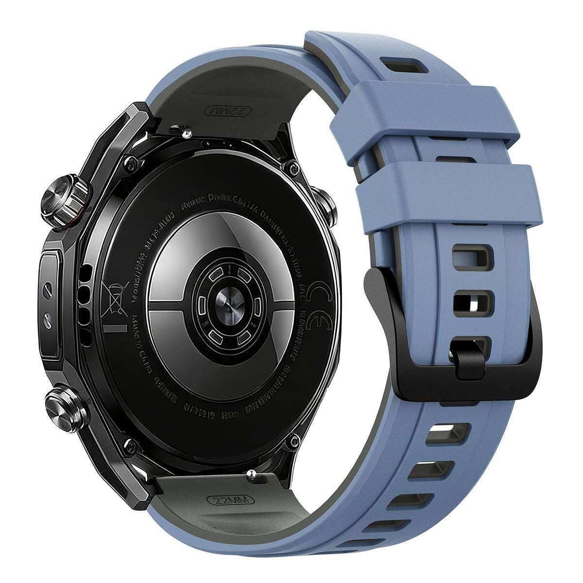 22mm Speed Shadow Sports Two Color Silicone Watch Band(Blue Grey)