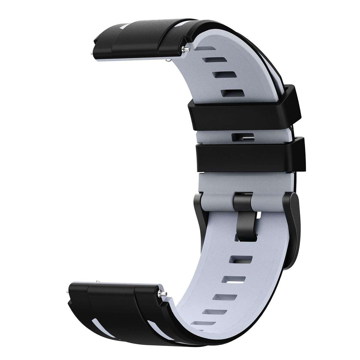 22mm Speed Shadow Sports Two Color Silicone Watch Band(Black Grey)