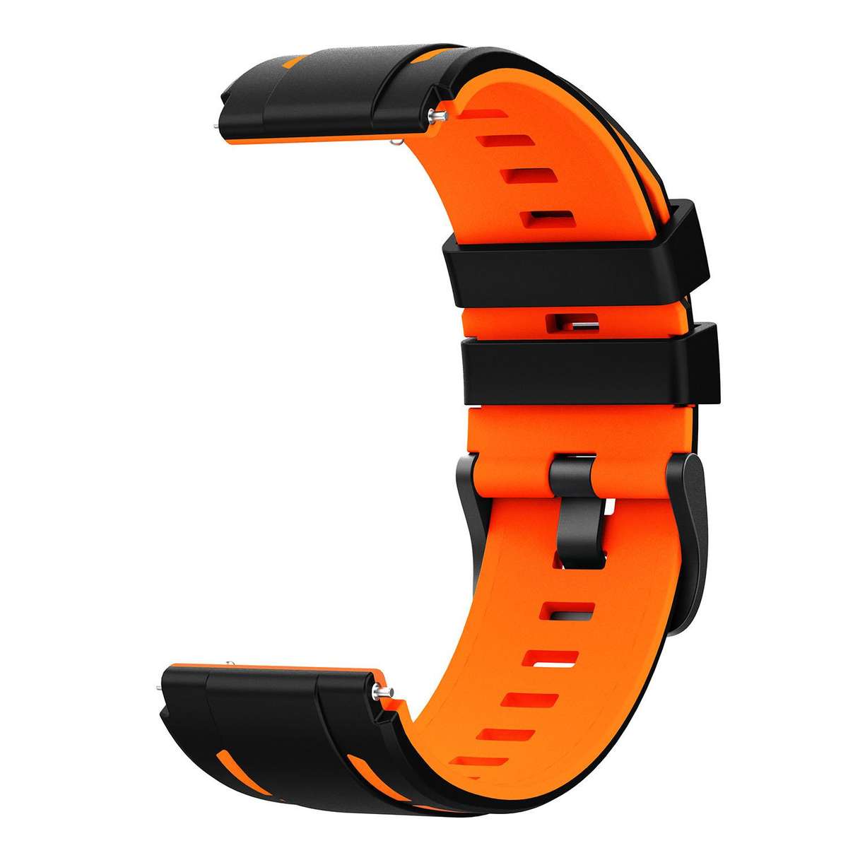 22mm Speed Shadow Sports Two Color Silicone Watch Band(Black Orange)
