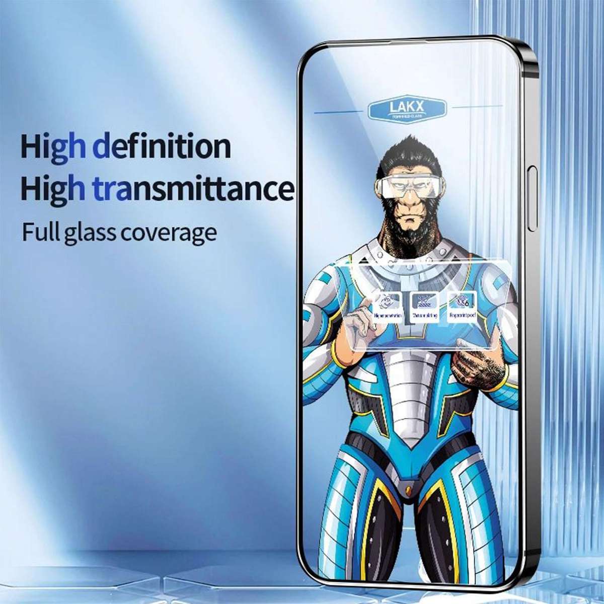 For Huawei Mate 80 / Mate 80 Pro 10pcs Blue Gorilla Anti-fingerprint Anti-static Silk Screen HD El