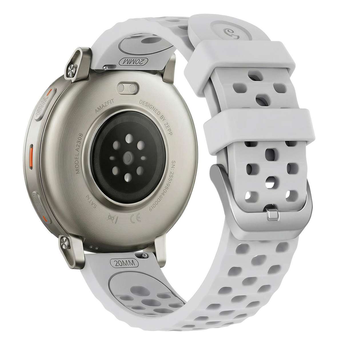 20mm Perforated Wave Textured Silicone Watch Band(Grey)