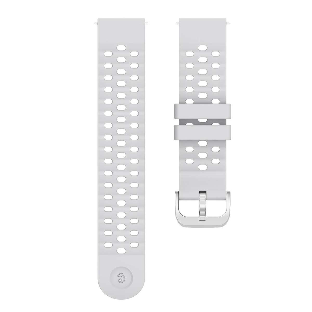 20mm Perforated Wave Textured Silicone Watch Band(Grey)