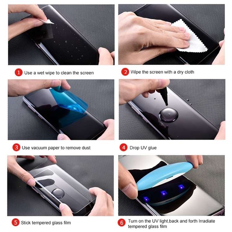 For iPhone XS Max / iPhone 11 Pro Max UV Liquid Curved Full Glue Full Screen Tempered Glass