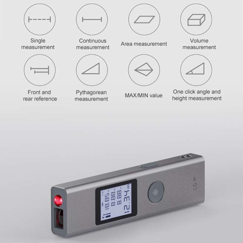 LS-P Laser Rangefinder Distance Meter 40m Handheld Mini Rechargeable LCD Digital Laser Distance Mete