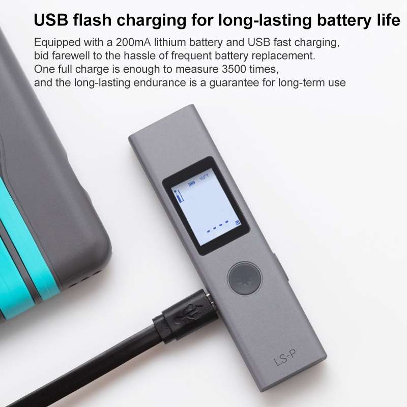 LS-P Laser Rangefinder Distance Meter 40m Handheld Mini Rechargeable LCD Digital Laser Distance Mete