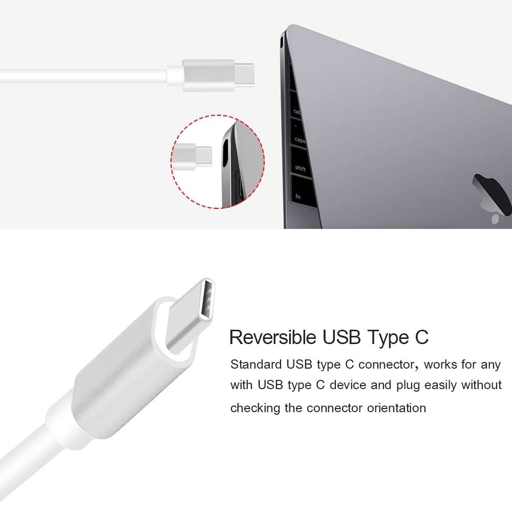 USB Type C to VGA 3-in-1 Hub Adapter supports USB Type C tablets and laptops for Macb ... (Silver)