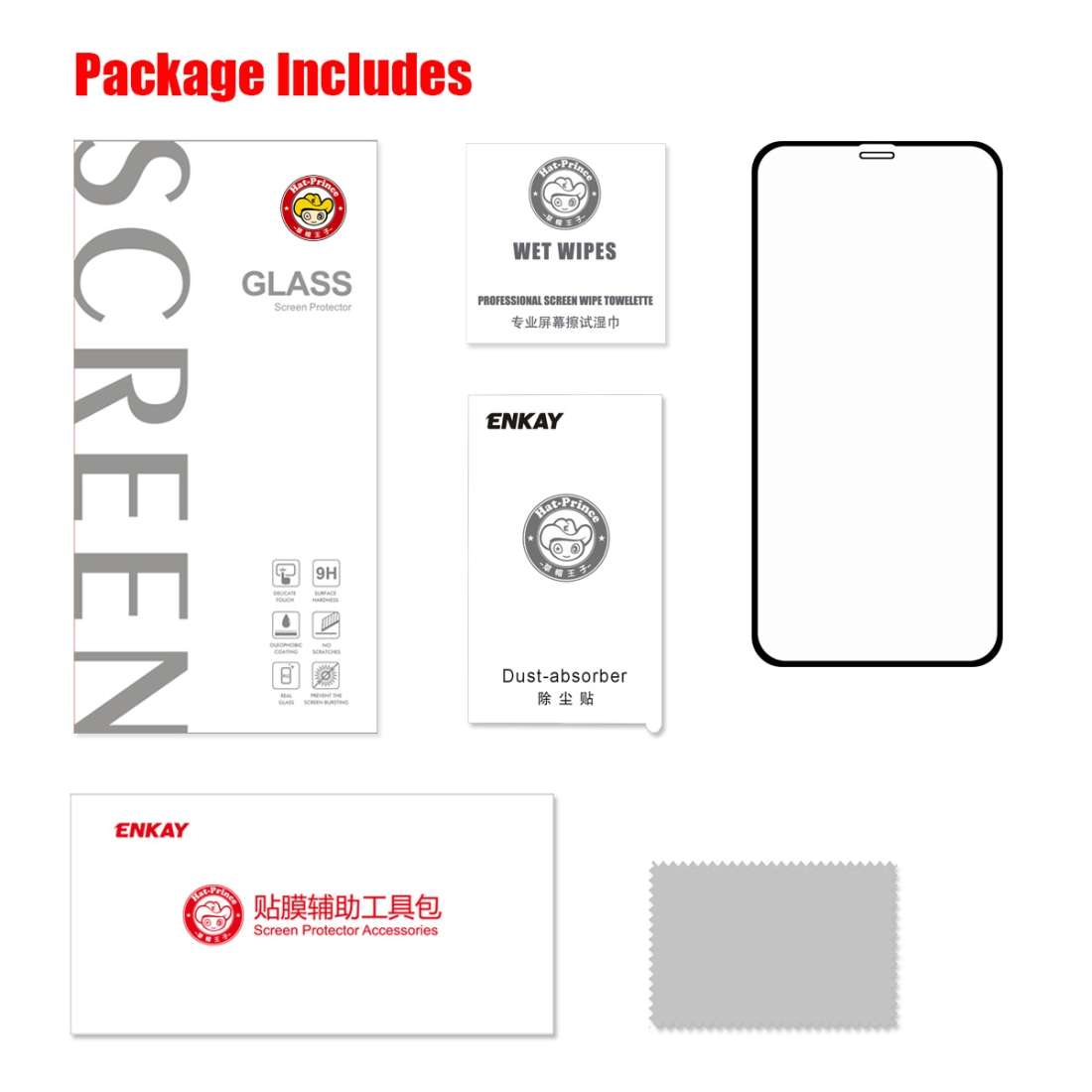 For iPhone 11 Pro / XS / X ENKAY Hat-prince Full Glue 0.26mm 9H 2.5D Tempered Glass Full Coverage