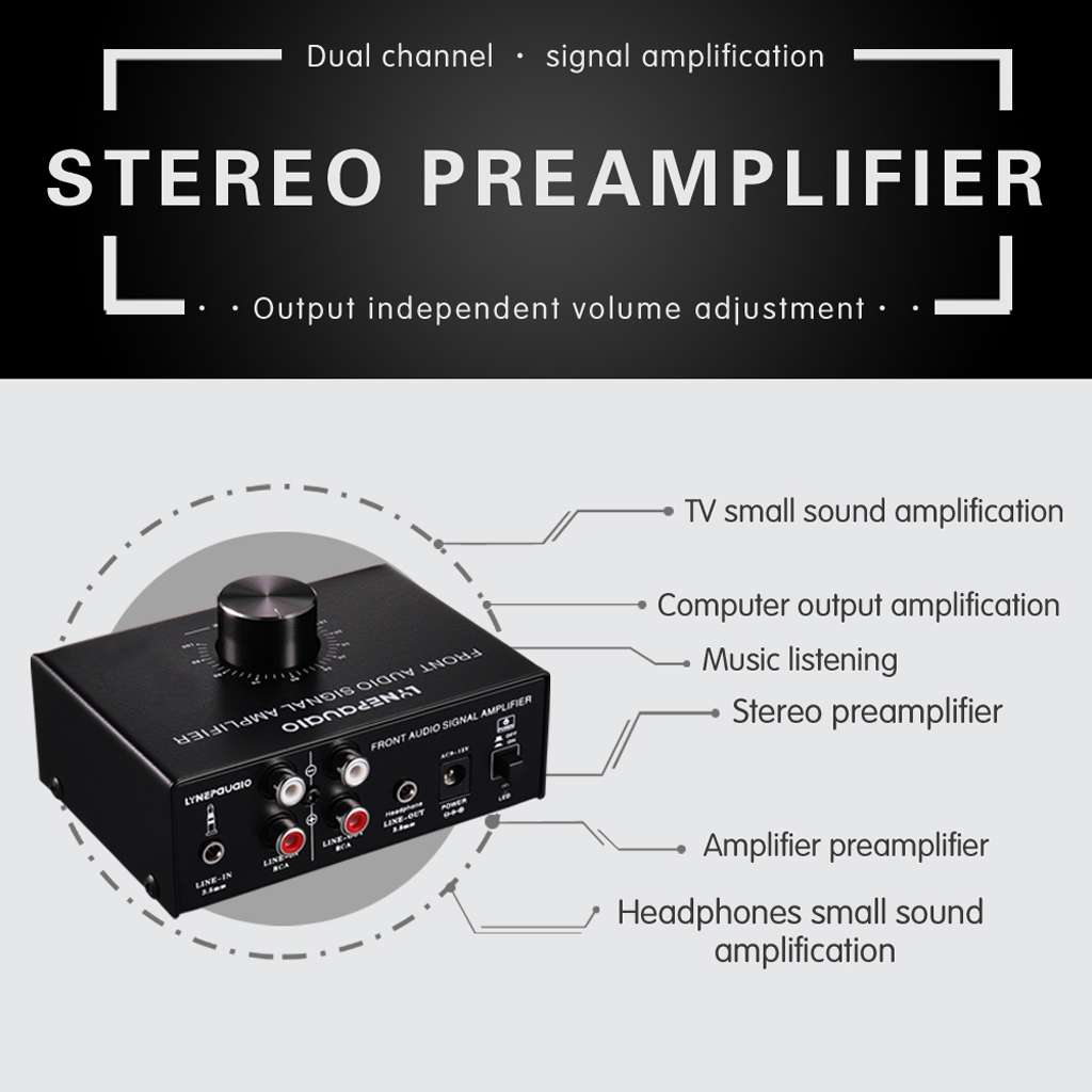 B015 Front Stereo Signal Amplifier Booster Headphones Speaker Amplifier Headset Dual-Audio Source
