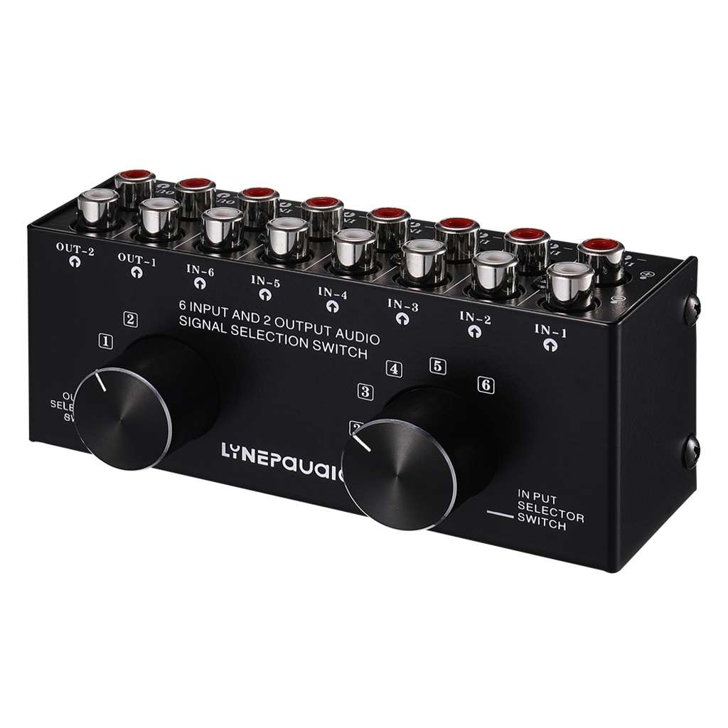 B026 6 Input 2 Output Or 2 Input 6 Output Audio Signal Source Selection Switcher RCA Port