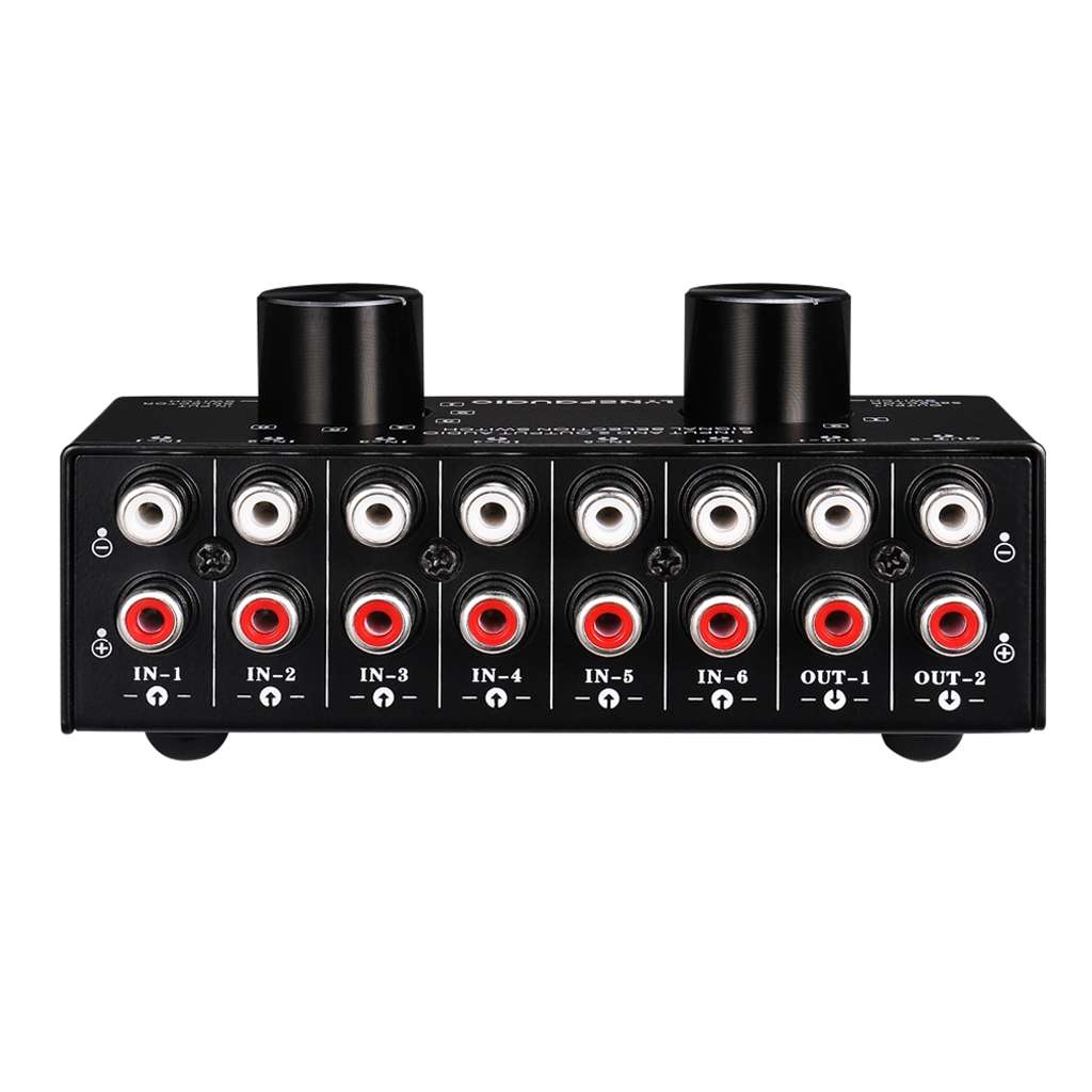 B026 6 Input 2 Output Or 2 Input 6 Output Audio Signal Source Selection Switcher RCA Port