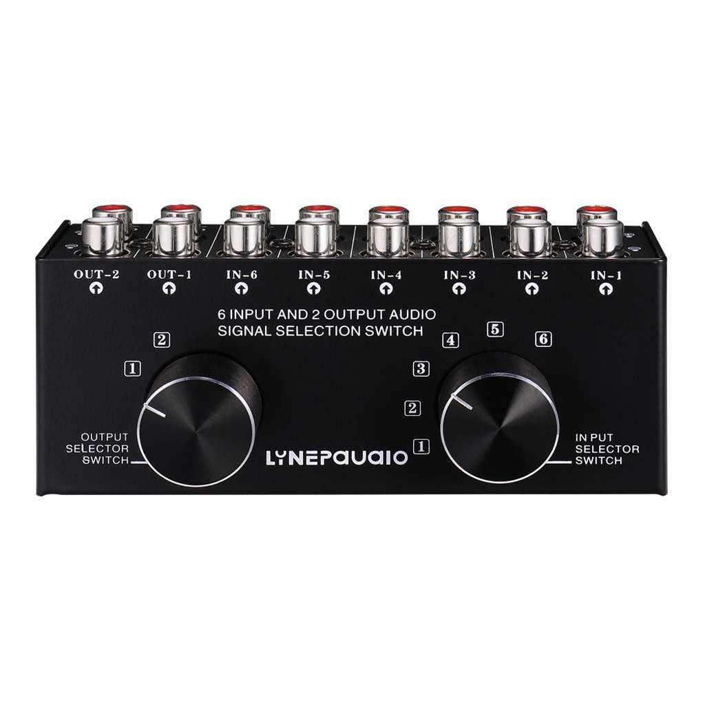 B026 6 Input 2 Output Or 2 Input 6 Output Audio Signal Source Selection Switcher RCA Port