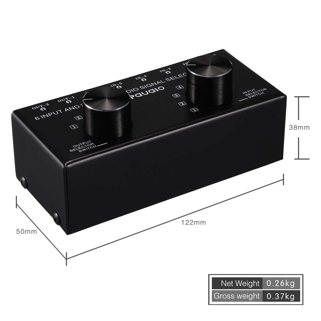 B026 6 Input 2 Output Or 2 Input 6 Output Audio Signal Source Selection Switcher RCA Port