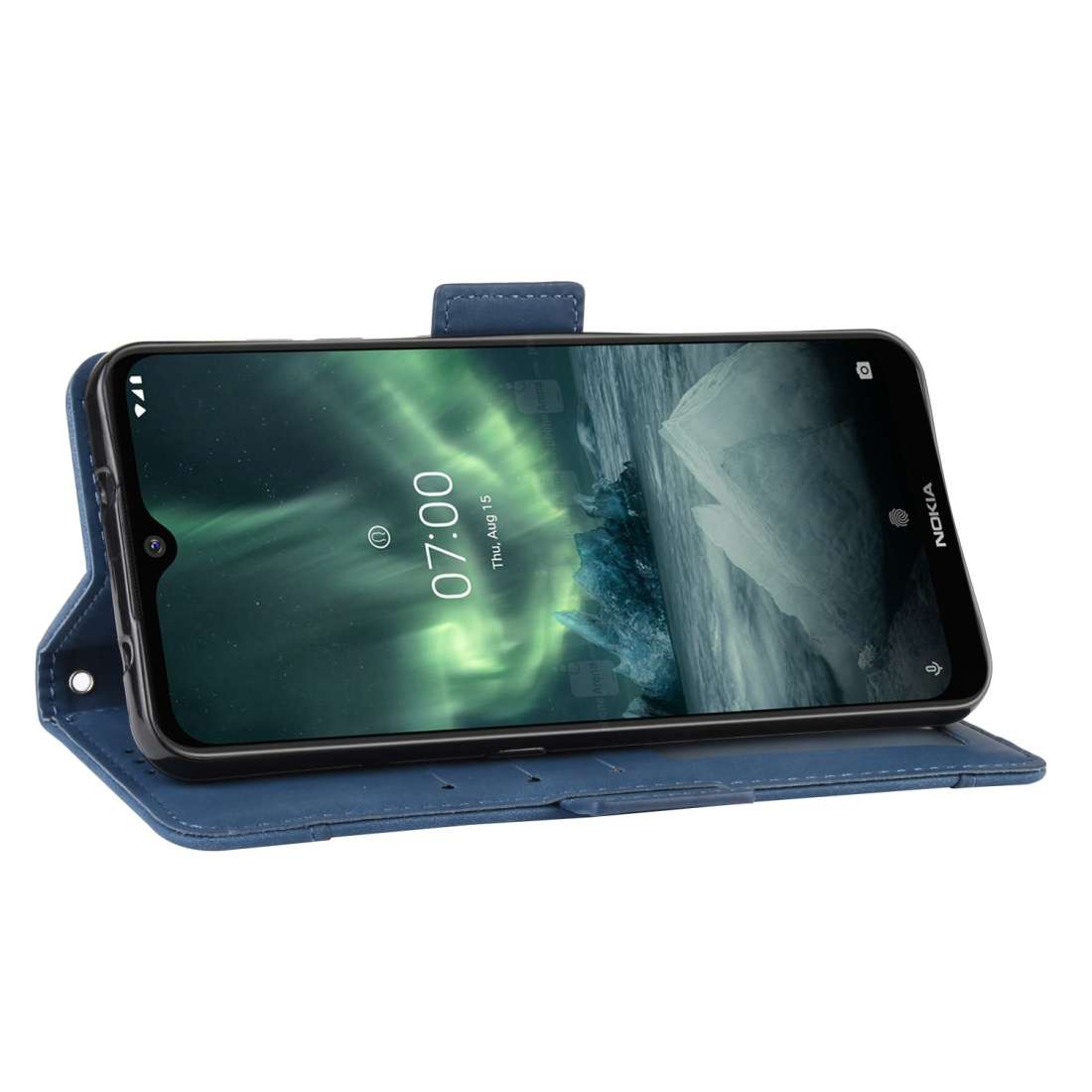 For Nokia 7.2 / 6.2 Wallet Style Skin Feel Calf Pattern Leather Case with Separate C ... (Blue)