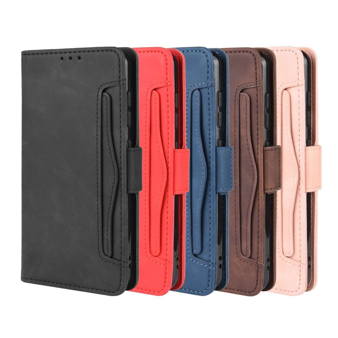 For Nokia 7.2 / 6.2 Wallet Style Skin Feel Calf Pattern Leather Case with Separate Ca ... (Red)