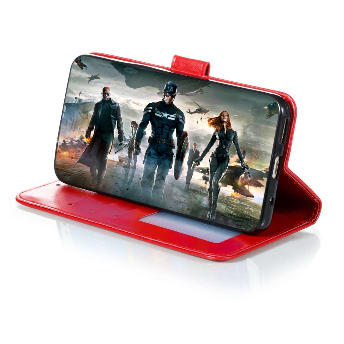 For Nokia 7.2 Mandala Embossing Pattern Horizontal Flip Leather Case with Holder & Card ... (Red)