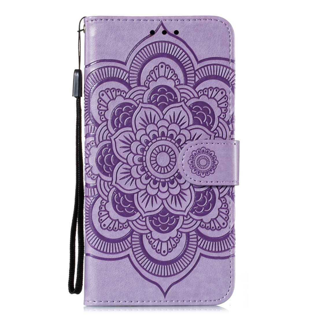 For Nokia 7.2 Mandala Embossing Pattern Horizontal Flip Leather Case with Holder & Ca ... (Purple)