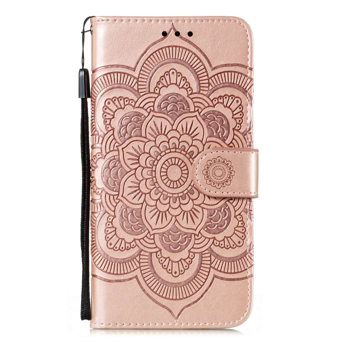 For Nokia 7.2 Mandala Embossing Pattern Horizontal Flip Leather Case with Holder & ... (Rose Gold)