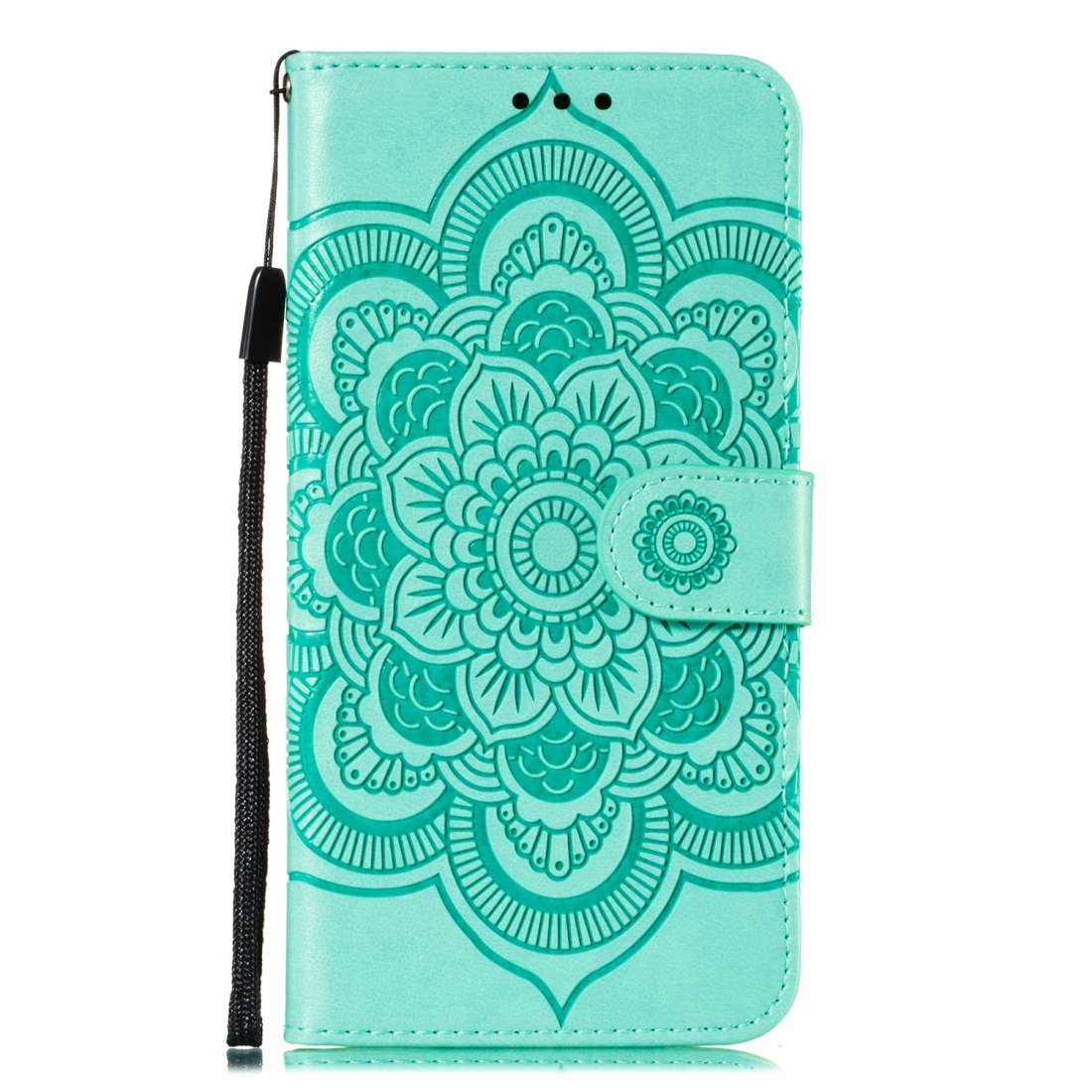 For Nokia 7.2 Mandala Embossing Pattern Horizontal Flip Leather Case with Holder & Car ... (Green)