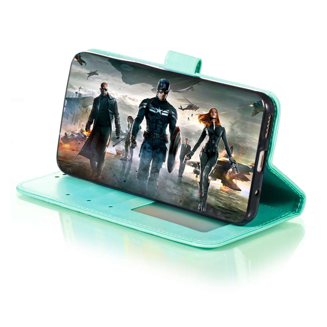 For Nokia 7.2 Mandala Embossing Pattern Horizontal Flip Leather Case with Holder & Car ... (Green)