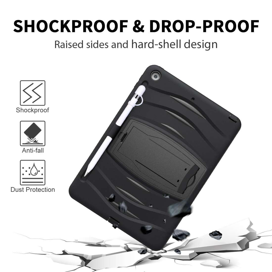 For Galaxy S5e 10.5 (2019) T720 360 Degree Rotation PC + Silicone Protective Case with ... (Black)