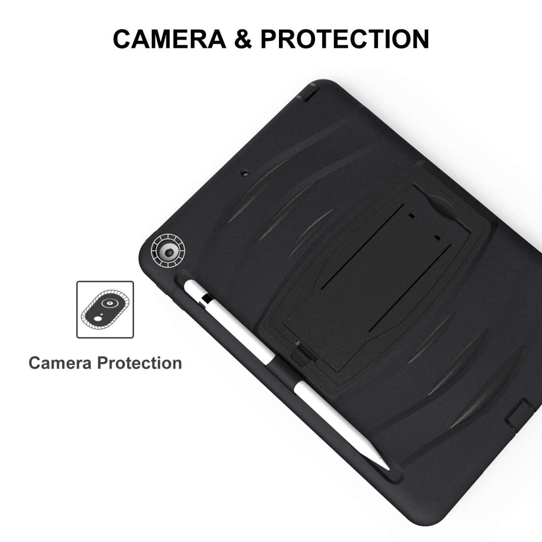 For Galaxy S5e 10.5 (2019) T720 360 Degree Rotation PC + Silicone Protective Case with ... (Black)