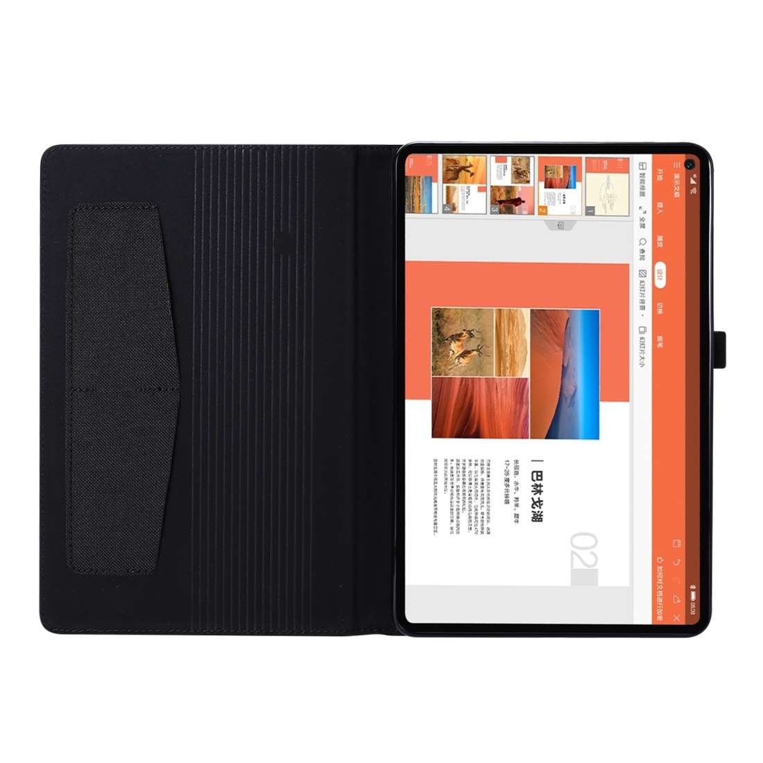 For Huawei Matepad Pro 10.8 Fabric + TPU Flat Protective case With Name Card Clip(Black)