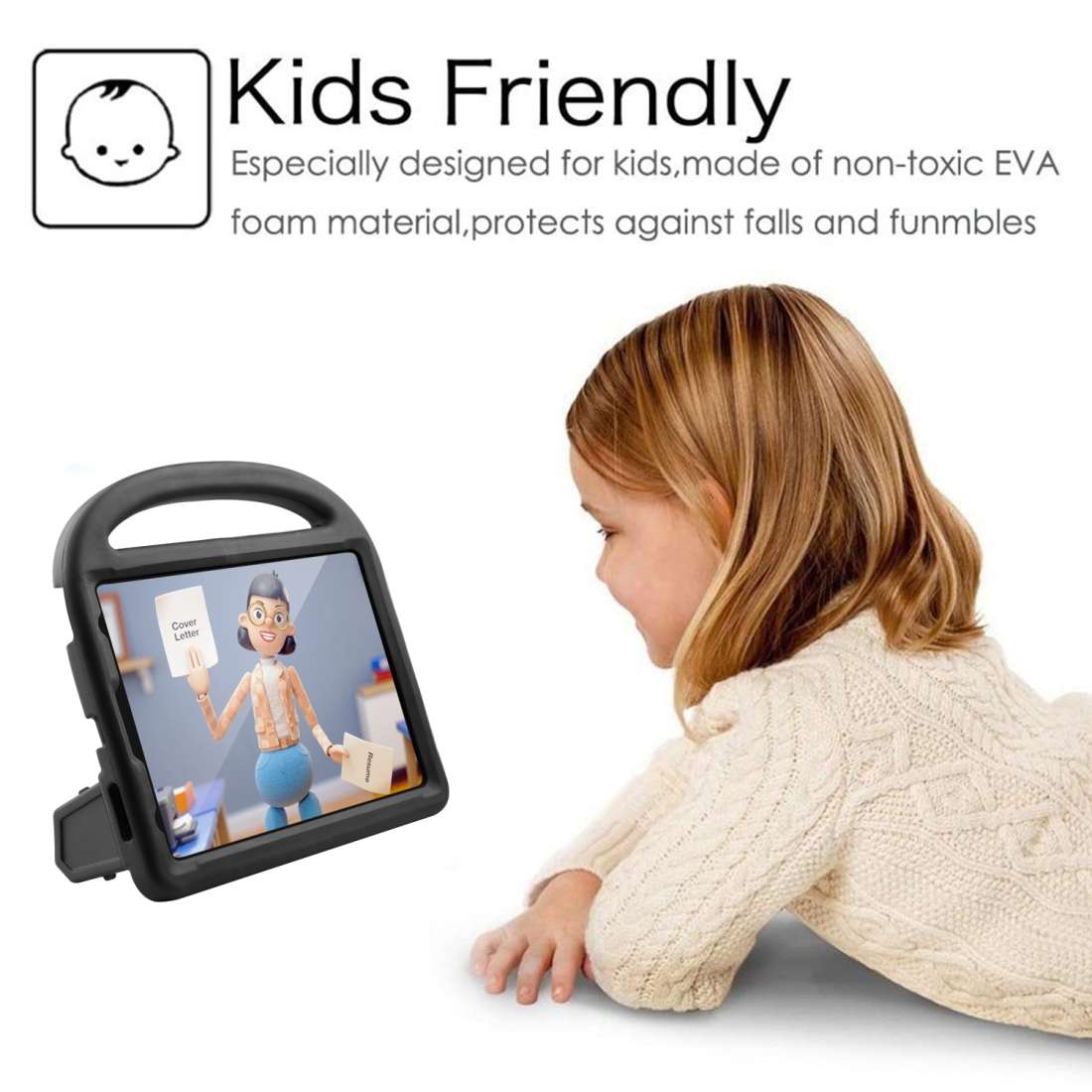 For iPad Pro 11 (2020) Sparrow Style EVA Children's flat Plate Fall Protection Tablet Case(Black)