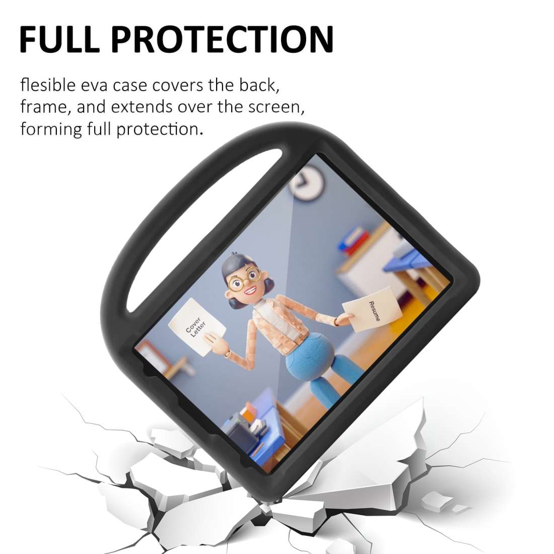 For iPad Pro 11 (2020) Sparrow Style EVA Children's flat Plate Fall Protection Tablet Case(Black)