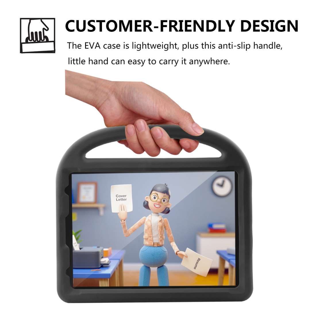 For iPad Pro 11 (2020) Sparrow Style EVA Children's flat Plate Fall Protection Tablet Case(Black)