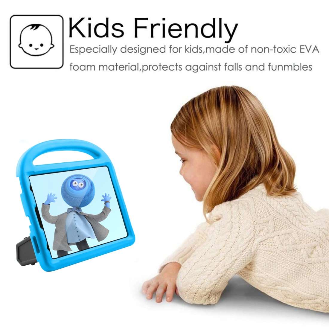For iPad Pro 11 (2020) Sparrow Style EVA Children's flat Plate Fall Protection Tablet Case(Blue)