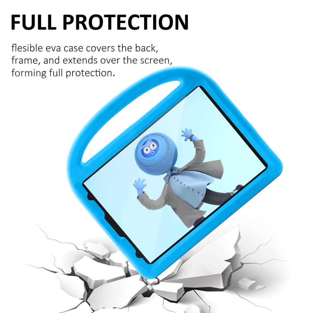 For iPad Pro 11 (2020) Sparrow Style EVA Children's flat Plate Fall Protection Tablet Case(Blue)