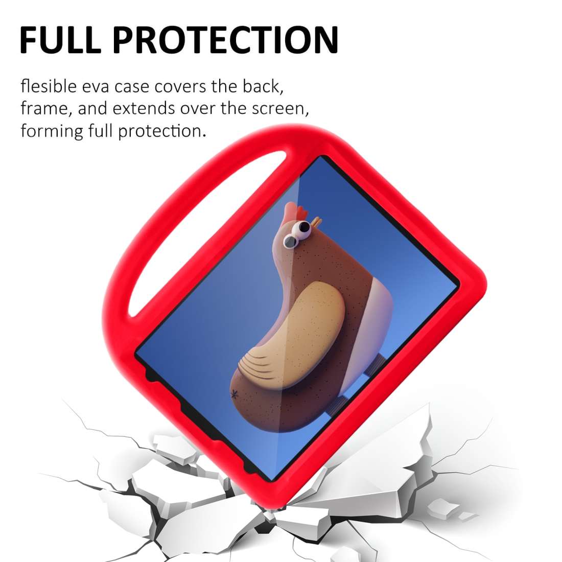 For iPad Pro 11 (2020) Sparrow Style EVA Children's flat Plate Fall Protection Tablet Case(Red)