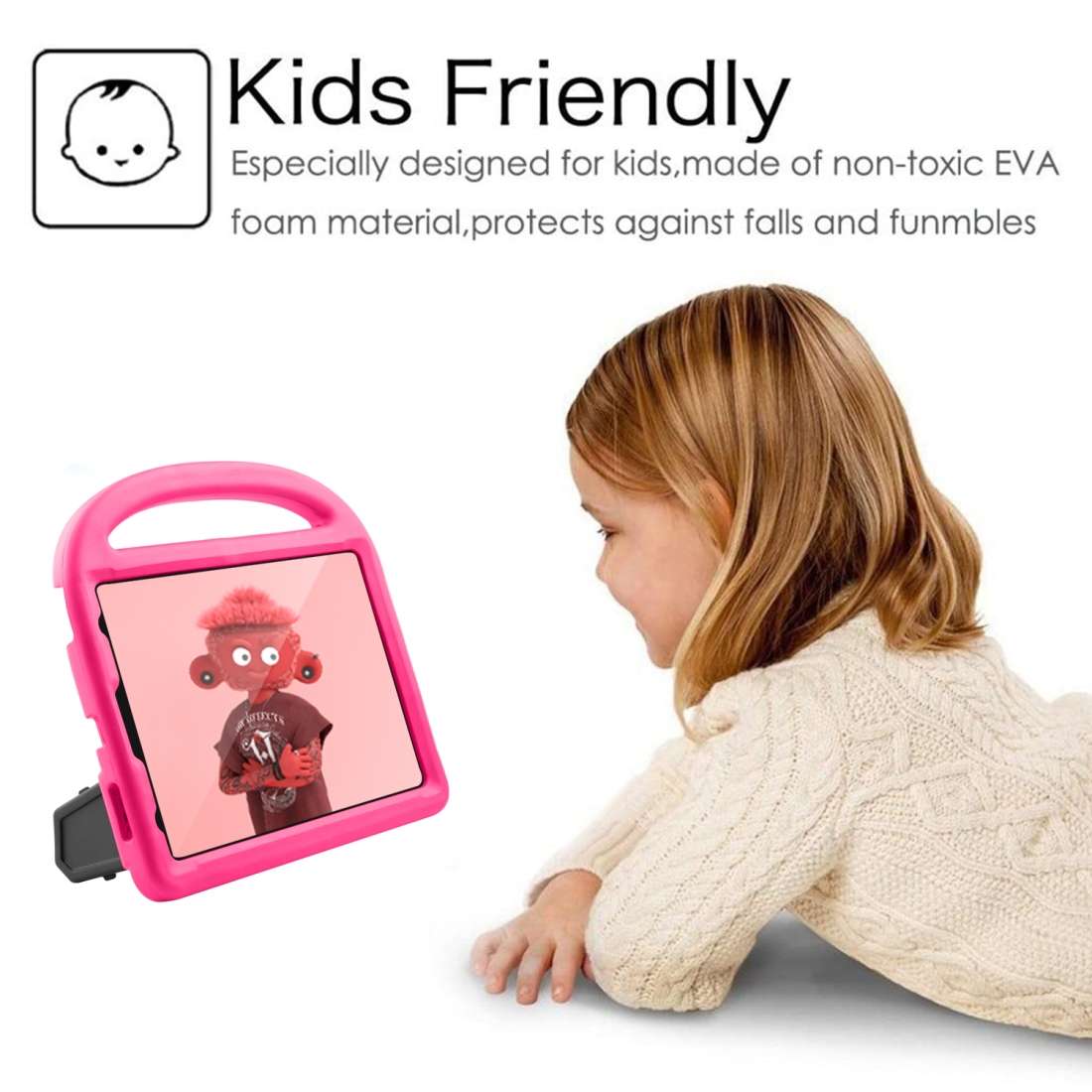 For iPad Pro 11 (2020) Sparrow Style EVA Children's flat Plate Fall Protection Tabl ... (Rose Red)