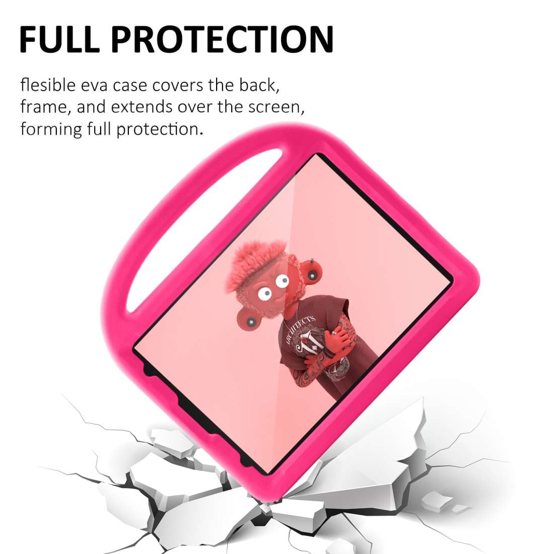 For iPad Pro 11 (2020) Sparrow Style EVA Children's flat Plate Fall Protection Tabl ... (Rose Red)