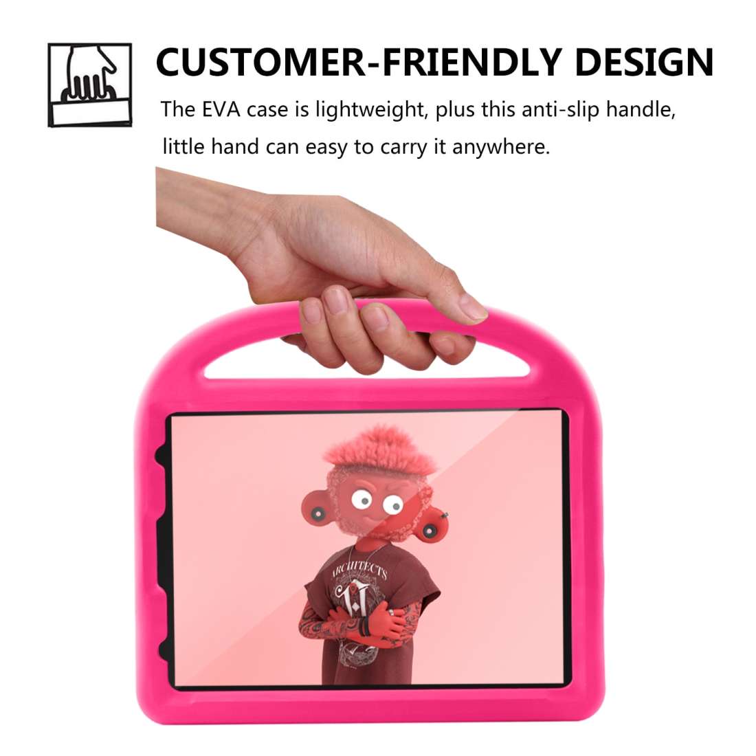 For iPad Pro 11 (2020) Sparrow Style EVA Children's flat Plate Fall Protection Tabl ... (Rose Red)