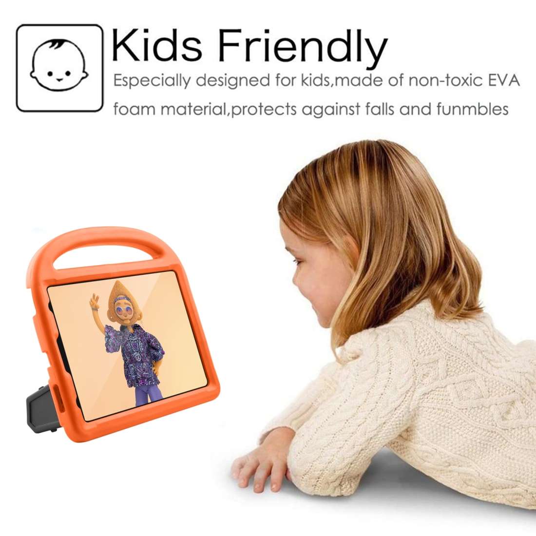 For iPad Pro 11 (2020) Sparrow Style EVA Children's flat Plate Fall Protection Tablet Case(Orange)