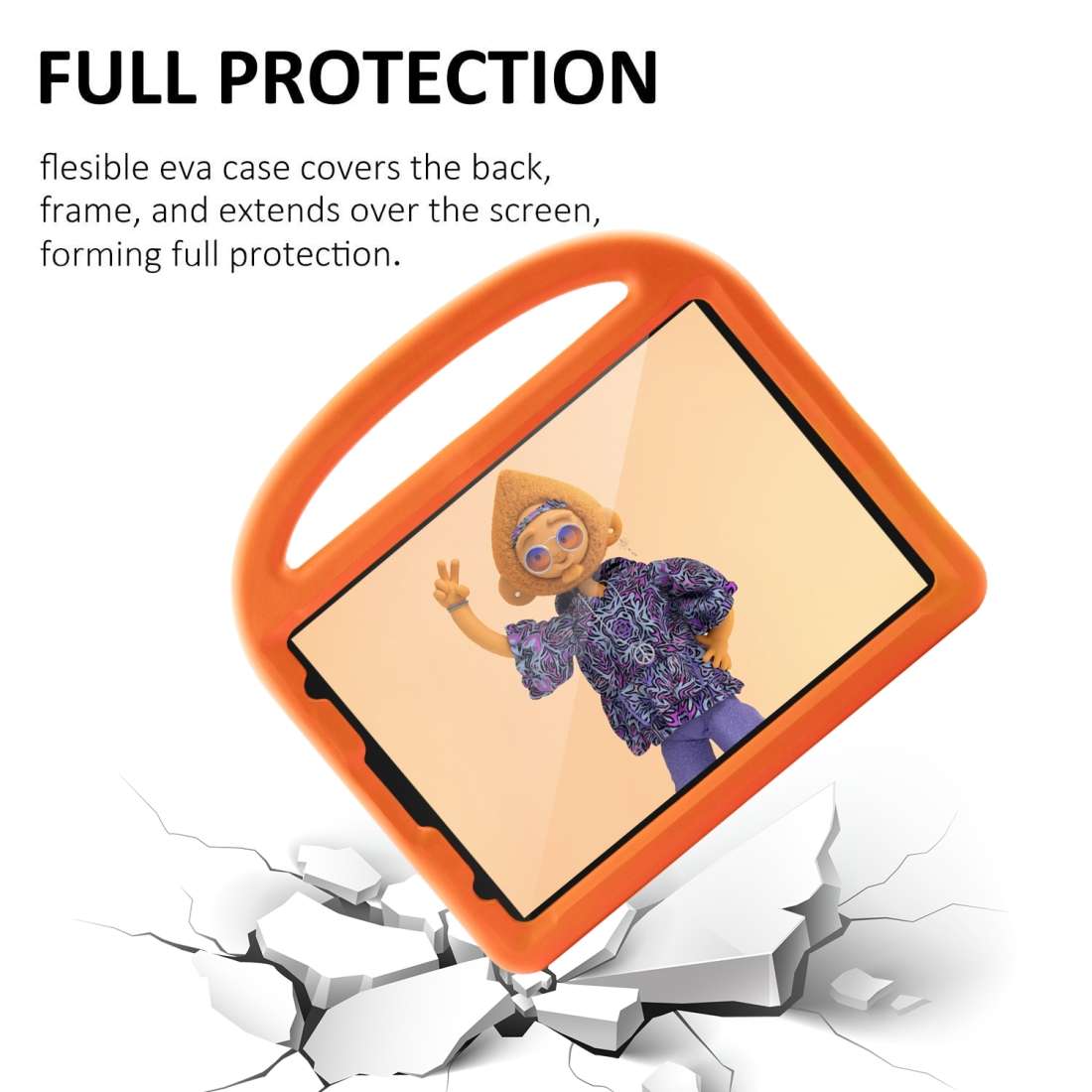 For iPad Pro 11 (2020) Sparrow Style EVA Children's flat Plate Fall Protection Tablet Case(Orange)