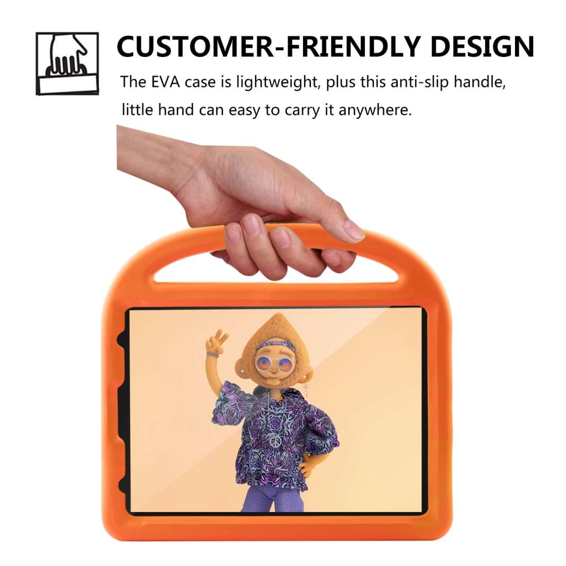 For iPad Pro 11 (2020) Sparrow Style EVA Children's flat Plate Fall Protection Tablet Case(Orange)
