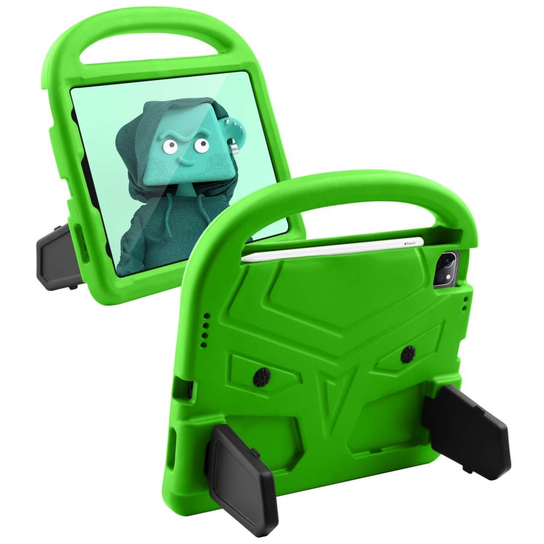 For iPad Pro 11 (2020) Sparrow Style EVA Children's flat Plate Fall Protection Tablet Case(Green)
