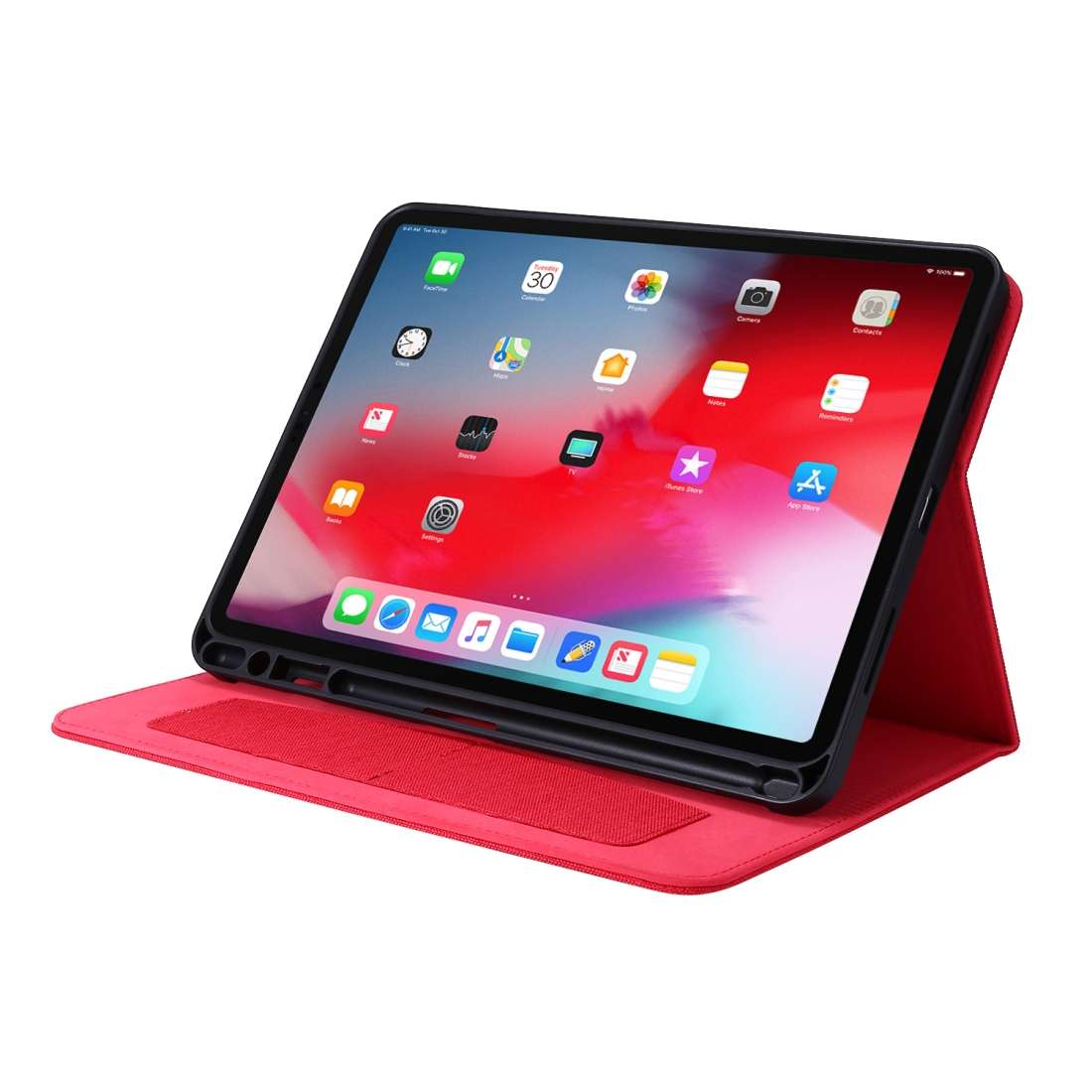 For iPad Pro 11(2020) Horizontal Flip TPU + Fabric PU Leather Protective Tablet Case wit ... (Red)