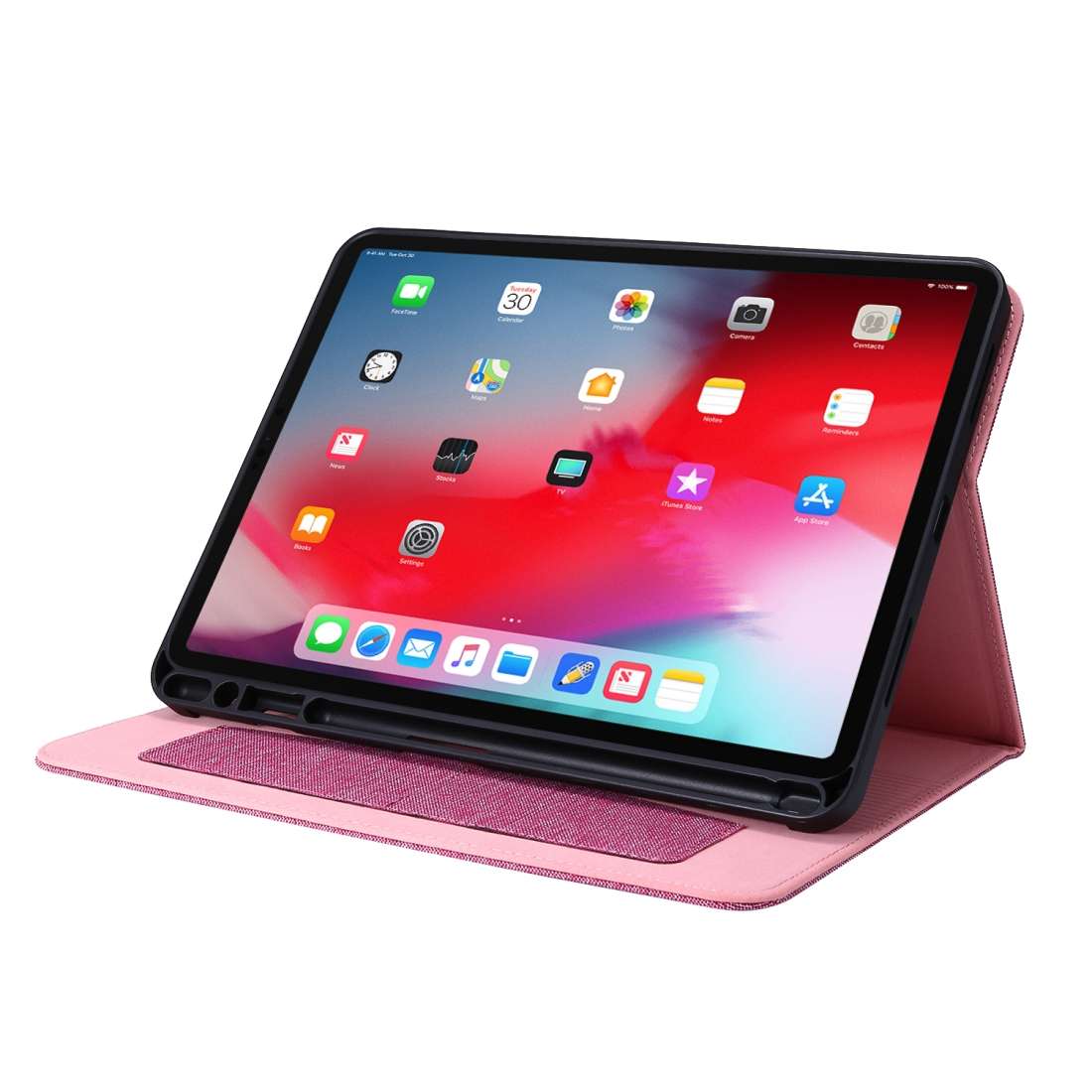 For iPad Pro 11(2020) Horizontal Flip TPU + Fabric PU Leather Protective Tablet Cas ... (Rose Red)