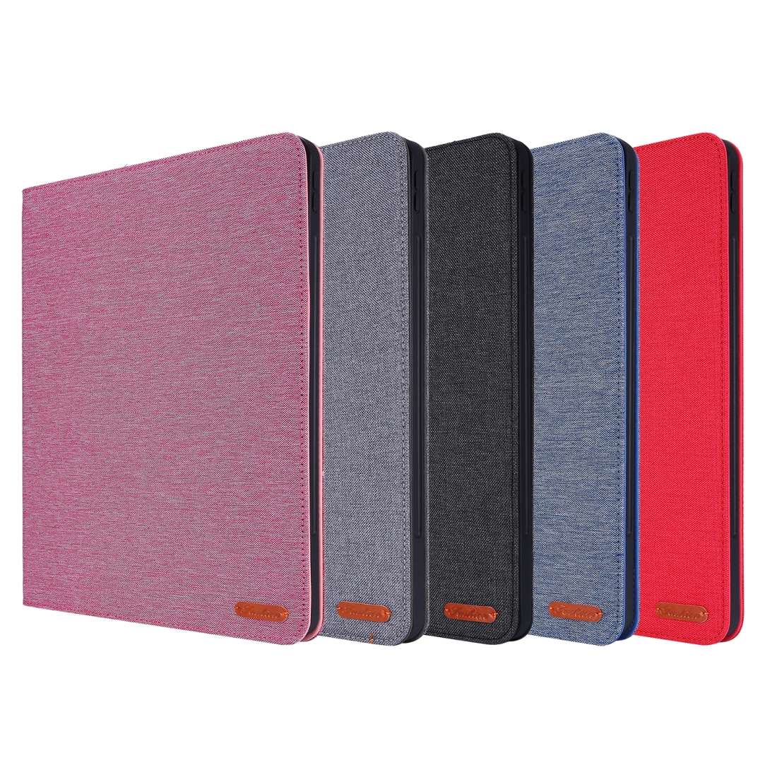 For iPad Pro 12.9(2020) Horizontal Flip TPU + Fabric PU Leather Protective Case with Nam ... (Red)