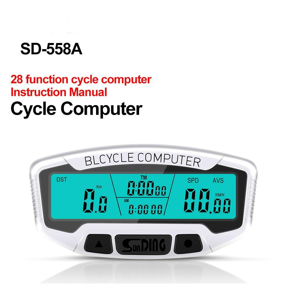 SUNDING SD-558A Bicycle Computer Wired Stopwatch Bicycle Speedometer Digital Odometer Rainproof LCD