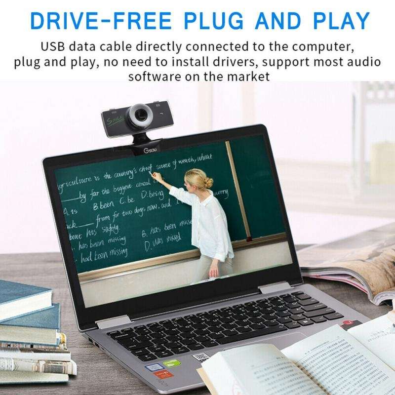 Gsou B18S HD Webcam Built-in Microphone Smart Web Camera USB Streaming Live Camera With Noise Canc