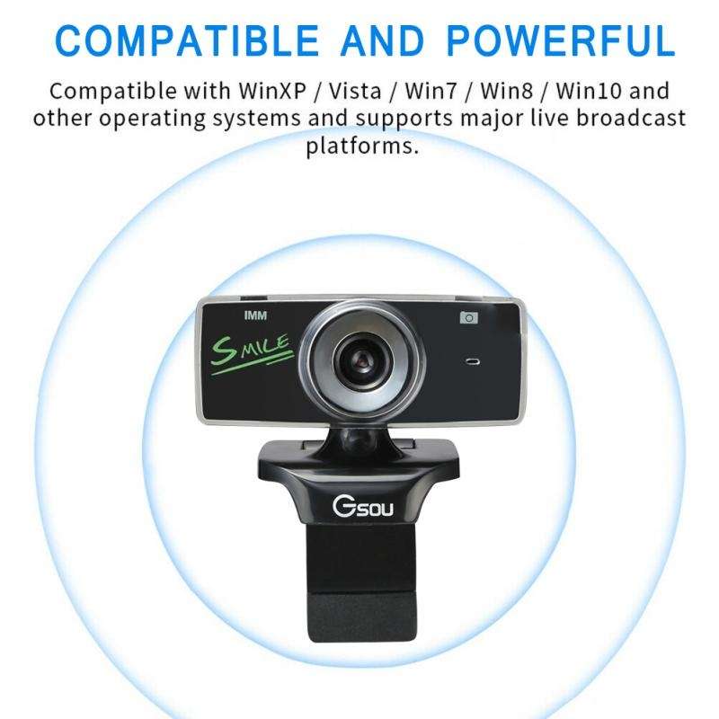 Gsou B18S HD Webcam Built-in Microphone Smart Web Camera USB Streaming Live Camera With Noise Canc