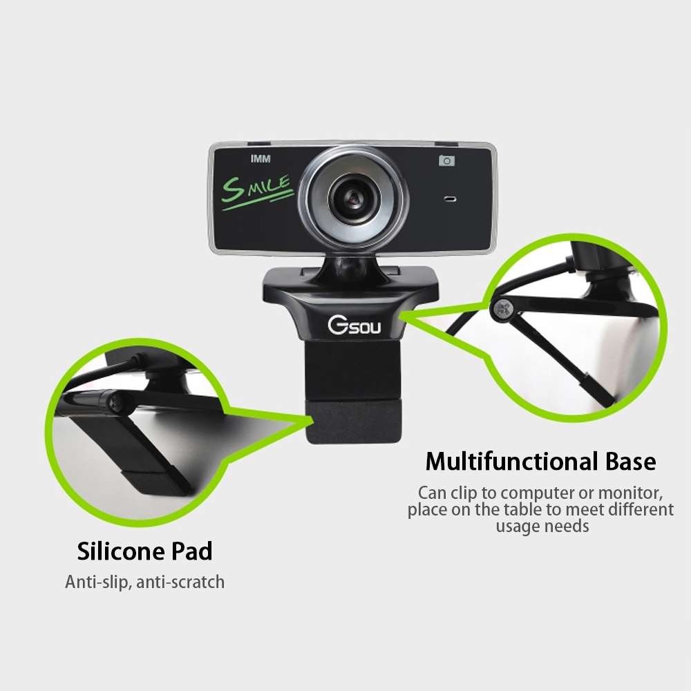 Gsou B18S HD Webcam Built-in Microphone Smart Web Camera USB Streaming Live Camera With Noise Canc